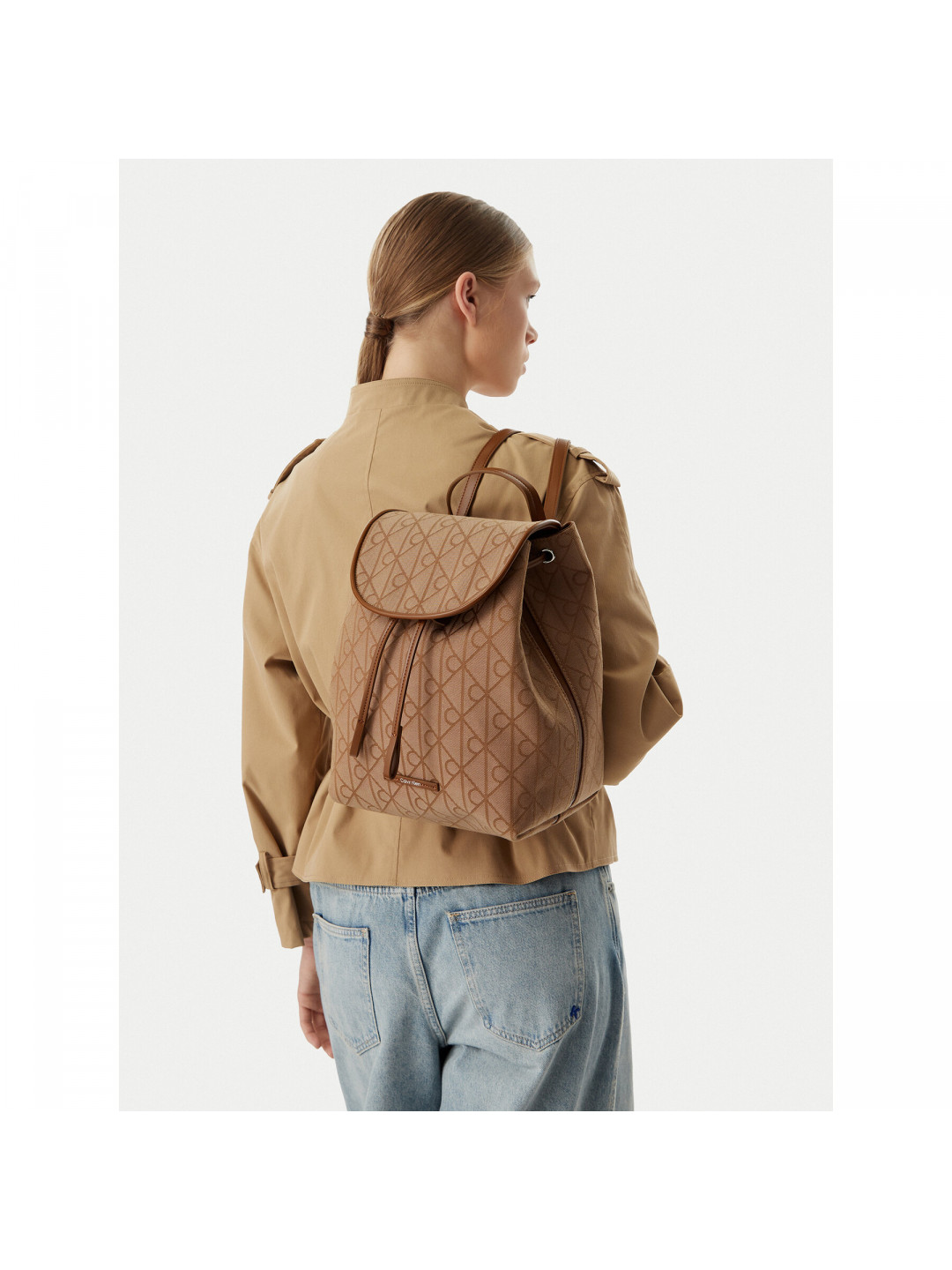 Batoh Calvin Klein Emblem Aop Jacquard LV04F3536G Hnědá